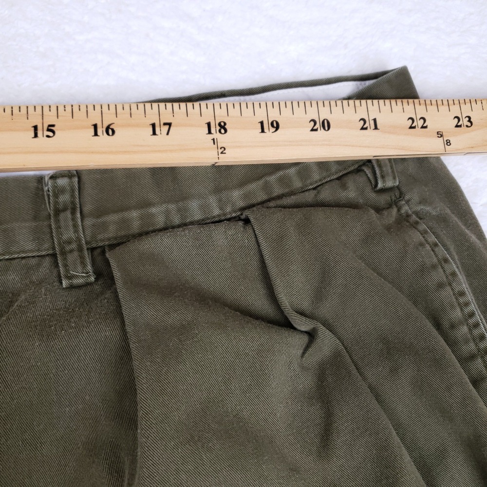 Polo Ralph Lauren Andrew Pant Mens 44x28 Olive Green Pleated Cotton Chino Big - Picture 3 of 12